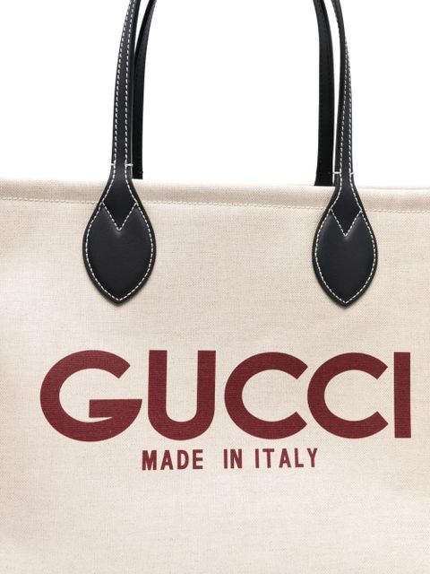 Gucci medium Gucci-print tote bag - Neutrals