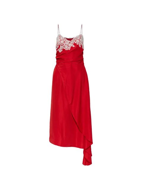 Moschino lace asymmetric midi dress - Red - zdjęcie produktu nr 1
