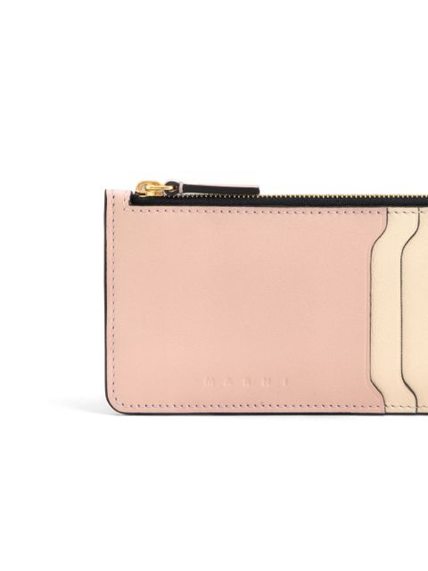 Marni embossed-logo cardholder - Pink