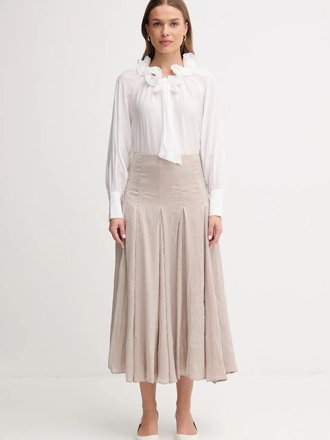 Hoss Intropia spódnica kolor beżowy maxi rozkloszowana 8422456