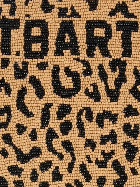 MC2 Saint Barth beaded leopard-print clutch bag - Neutrals