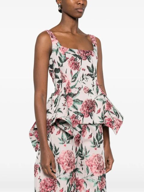 Marques'Almeida peplum brocade corset top - Pink