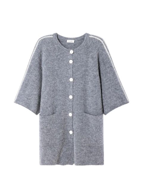 American Vintage Vitow buttoned short-sleeve cardigan - Grey - zdjęcie produktu nr 1