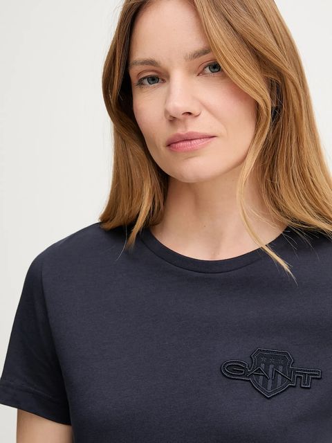 Gant t-shirt bawełniany damski kolor granatowy 4202589