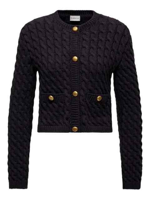 Moncler cable-knit button-up cardigan - Blue - zdjęcie produktu nr 1