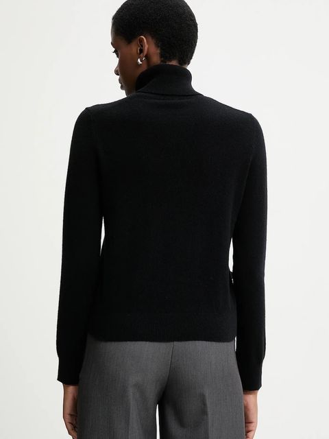 United Colors of Benetton sweter kaszmirowy kolor czarny lekki z golfem 1033D202D