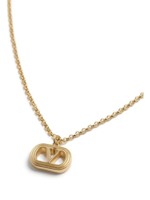 Valentino Garavani Ovalette logo-pendant necklace - Gold