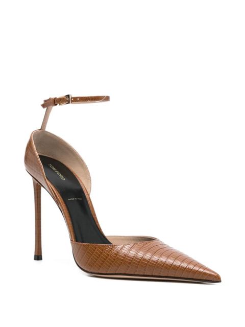 TOM FORD lizard-effect ankle-strap pumps - Brown - zdjęcie produktu nr 2