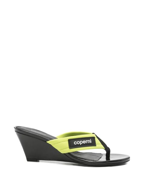 Coperni logo-patch wedge sandals - Green - zdjęcie produktu nr 1