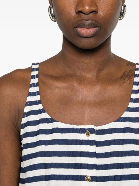 Maje striped-pattern button-fastening top - Blue