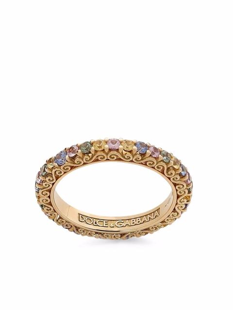 Dolce & Gabbana 18kt yellow gold Heritage sapphire band ring - zdjęcie produktu nr 1