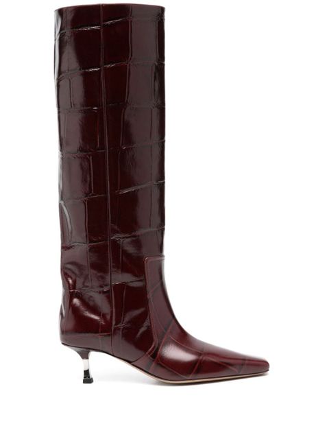 Paris Texas 60mm crocodile-effect boots - Red - zdjęcie produktu nr 1