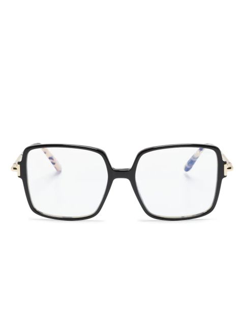 TOM FORD Eyewear tortoiseshell-effect square-frame glasses - Black - zdjęcie produktu nr 1