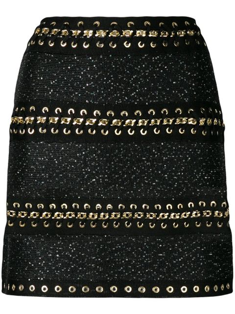 Balmain chain-embellished mini skirt - Black - zdjęcie produktu nr 1