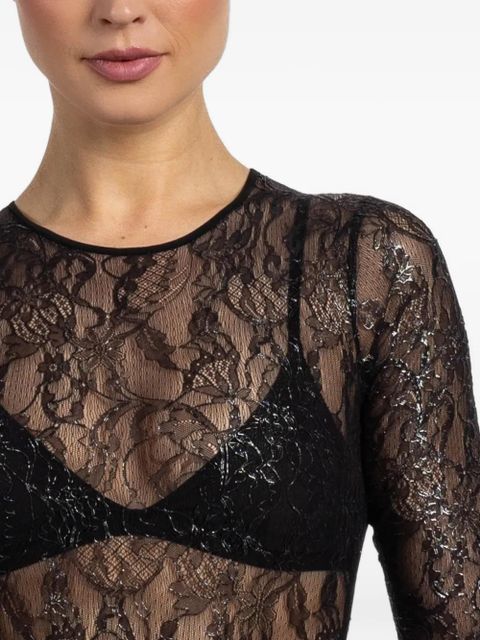 WARDROBE.NYC lace long-sleeve bodysuit - Black