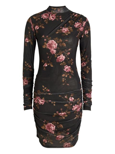 Reformation floral-pattern ruched dress - Black - zdjęcie produktu nr 1