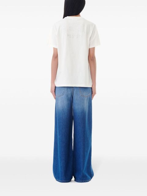 GANNI logo-embellished cotton T-shirt - White