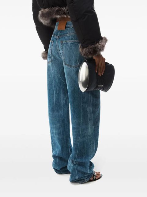 Alexander Wang logo-patch ballloon jeans - Blue