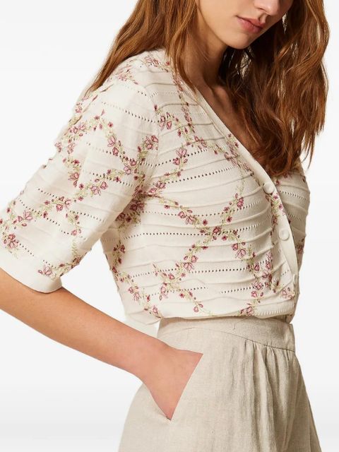 TWINSET floral-pattern cardigan - Neutrals