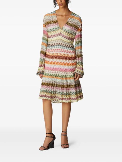 Missoni zigzag-pattern midi dress - Neutrals