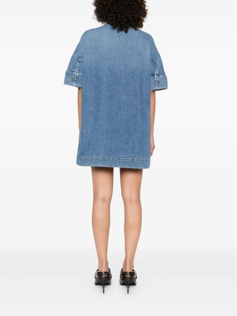 Givenchy embroidered button-placket mini dress - Blue