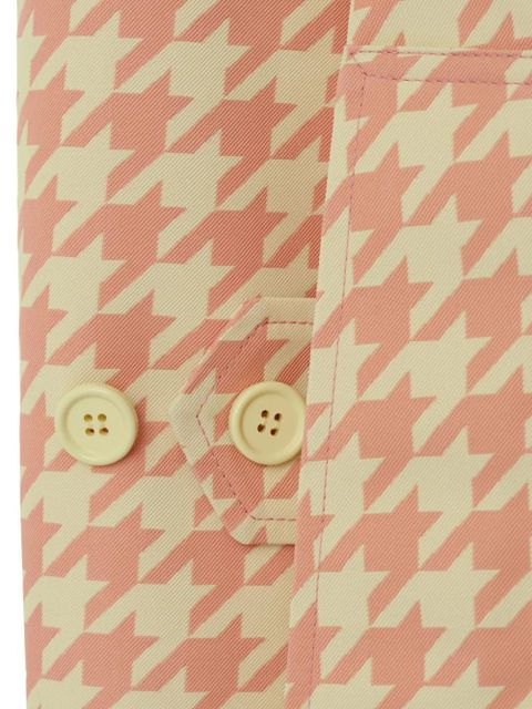 Burberry check-pattern long coat - Pink