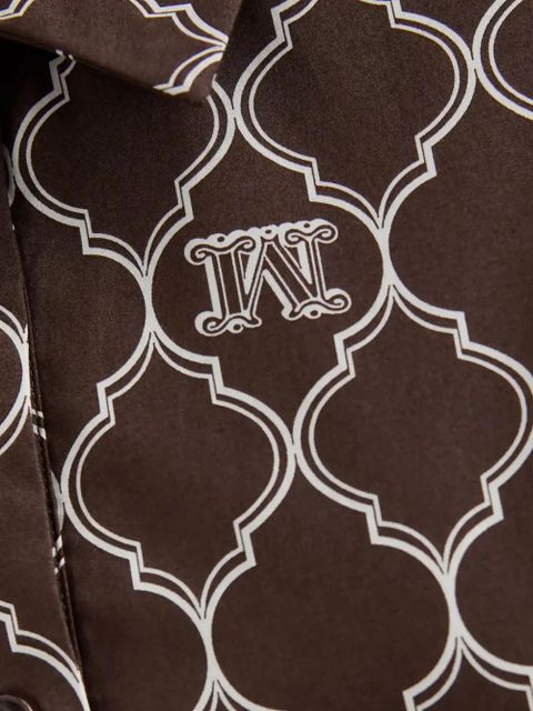 Max Mara Sponda logo-print button shirt - Brown