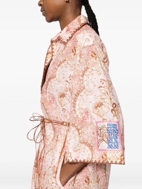 ZIMMERMANN Daylight floral belted mini dress - Pink