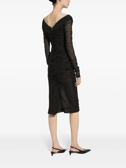 Dolce & Gabbana polka-dot tulle midi dress - Black