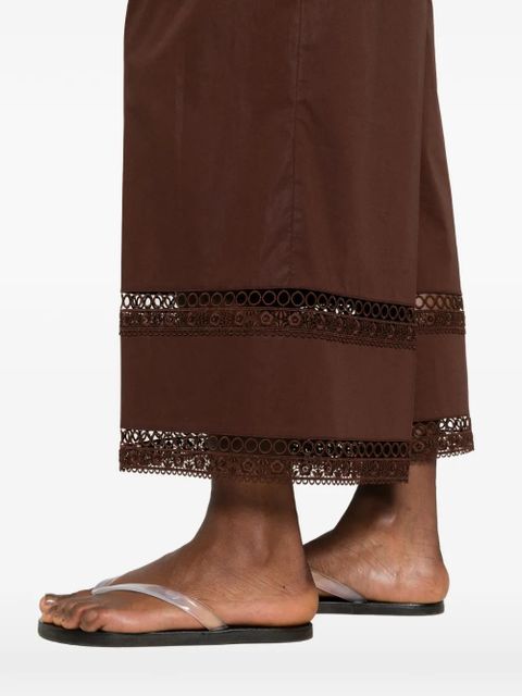 TWINSET lace trim trousers - Brown