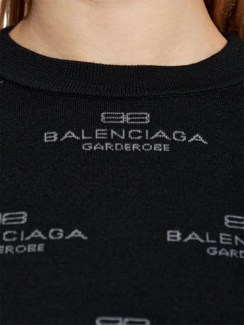 Balenciaga all-over logo-print jumper - Black