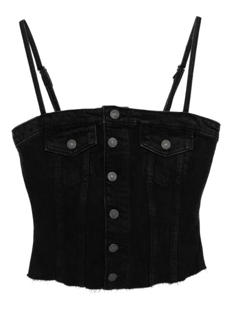 Reformation Coco denim top - Black - zdjęcie produktu nr 1