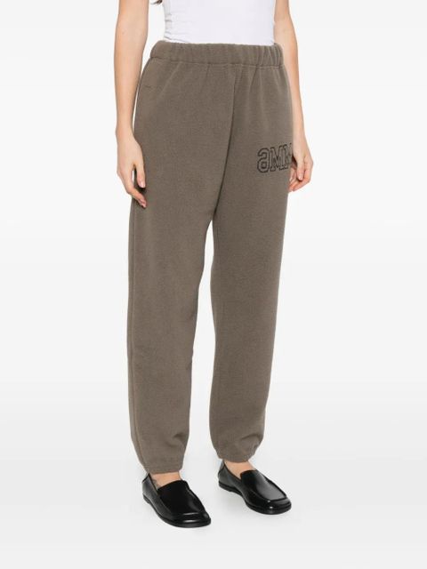MM6 Maison Margiela logo-embroidered fleece track pants - Brown - zdjęcie produktu nr 2