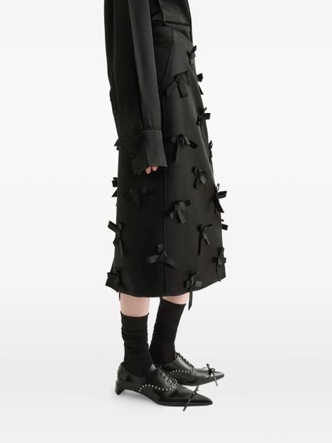 Jil Sander bow-embellished midi skirt - Black - zdjęcie produktu nr 2