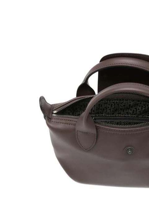 Longchamp Le Pliage leather tote bag - Brown