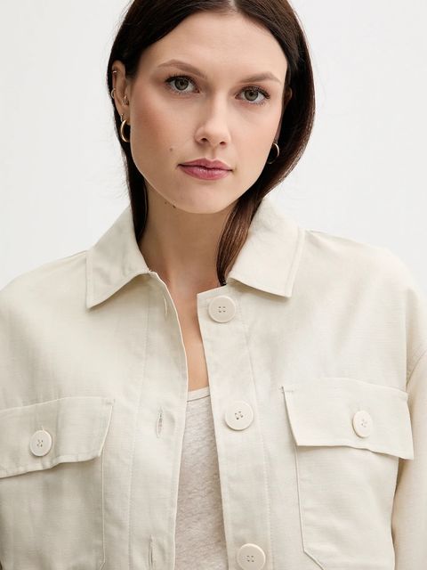 United Colors of Benetton kurtka z domieszką lnu