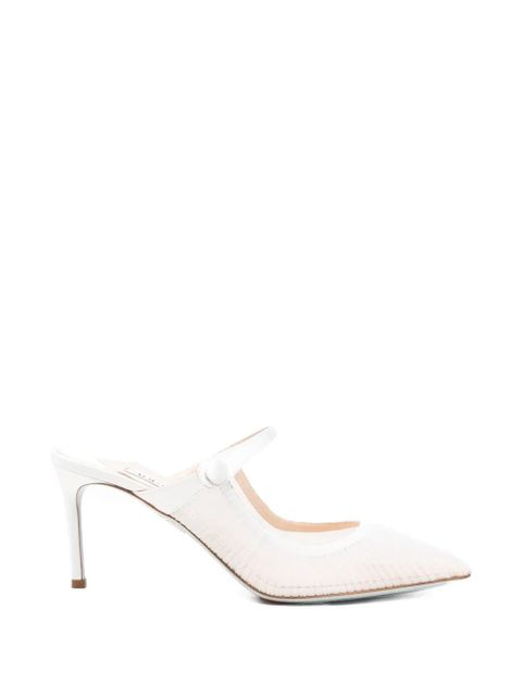 Aquazzura Voile pleated mules - White - zdjęcie produktu nr 1