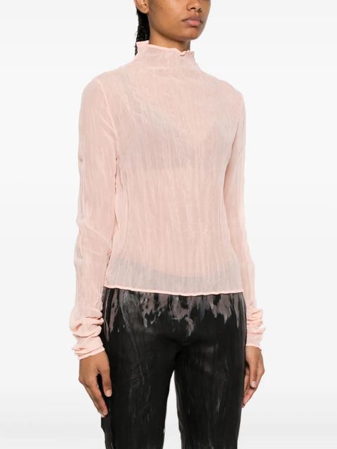 Acne Studios crinkled-finish semi-sheer blouse - Pink