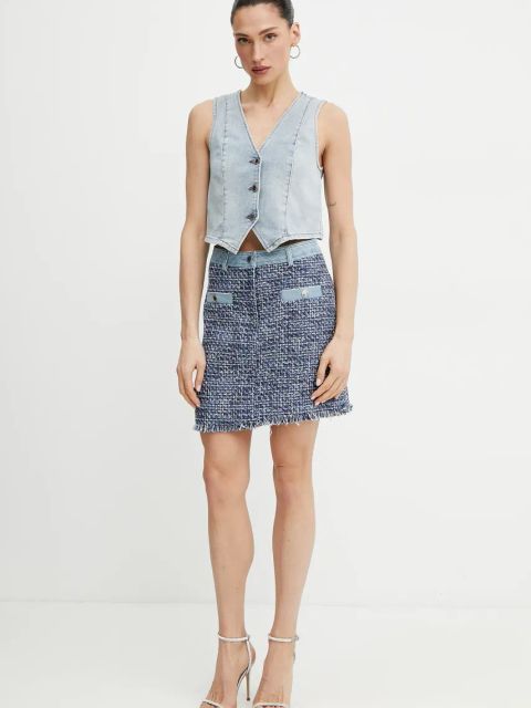 Morgan spódnica JOCI kolor niebieski mini prosta JOCI