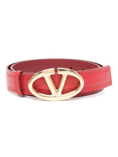 Valentino Garavani VLogo-buckle leather belt - Red