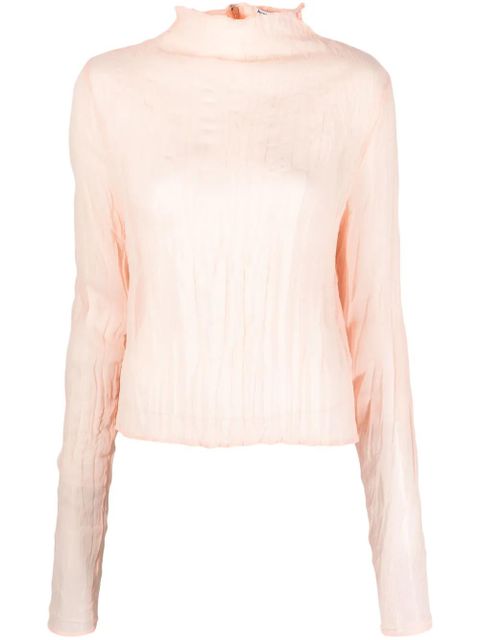 Acne Studios crinkled-finish semi-sheer blouse - Pink - zdjęcie produktu nr 1
