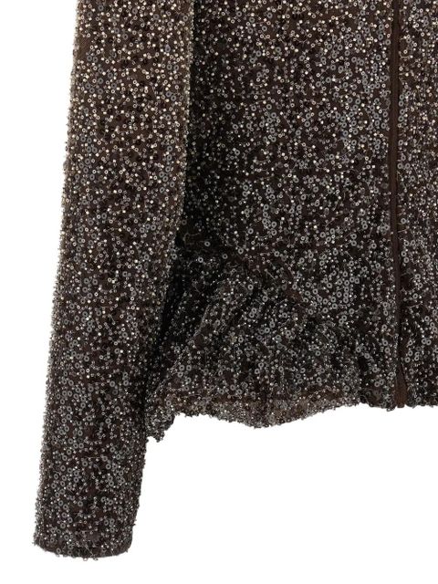 ROTATE BIRGER CHRISTENSEN peplum-detail top - Brown