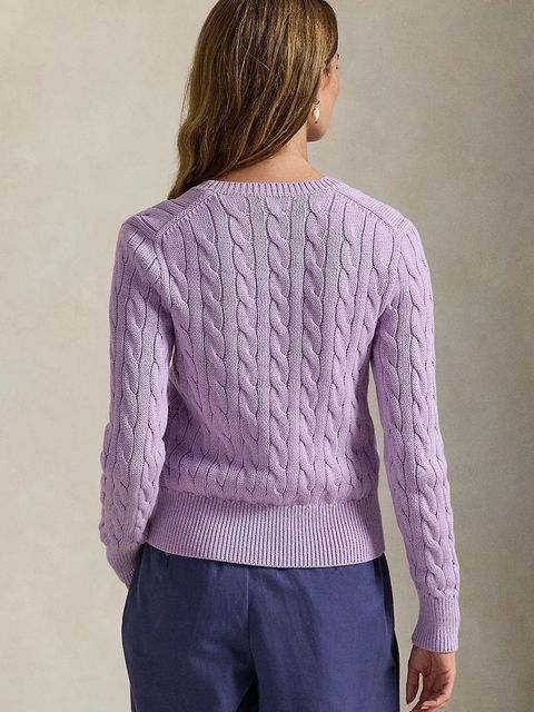 Polo Ralph Lauren kardigan bawełniany damski kolor fioletowy 211971868 - zdjęcie produktu nr 2