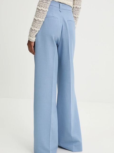 Answear.LAB spodnie damskie kolor niebieski szerokie high waist