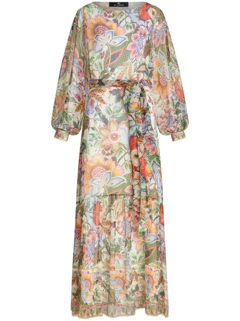 ETRO floral-print silk dress - Neutrals - zdjęcie produktu nr 1