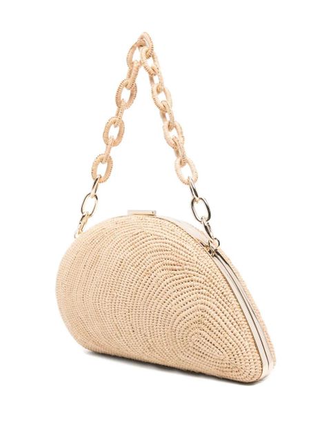 Simkhai Bridget raffia chain clutch bag - Neutrals