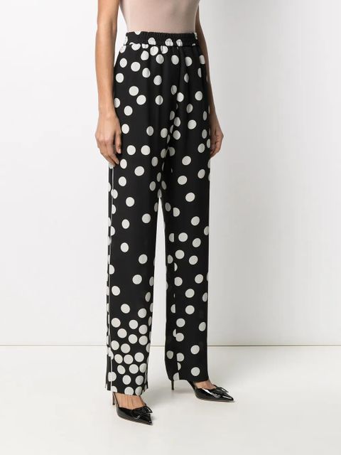 Valentino Garavani polka-dot straight-leg trousers - Black