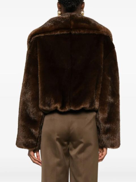 Nanushka shawl-collar tie-fastening jacket - Brown