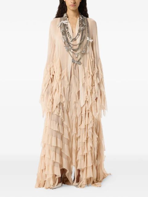 Blumarine ruffled maxi dress - Neutrals - zdjęcie produktu nr 2