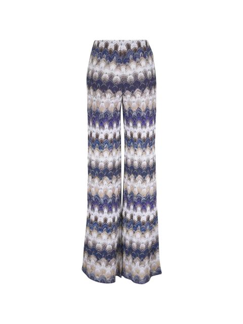 Missoni zigzag-knit wide-leg trousers - Blue - zdjęcie produktu nr 2